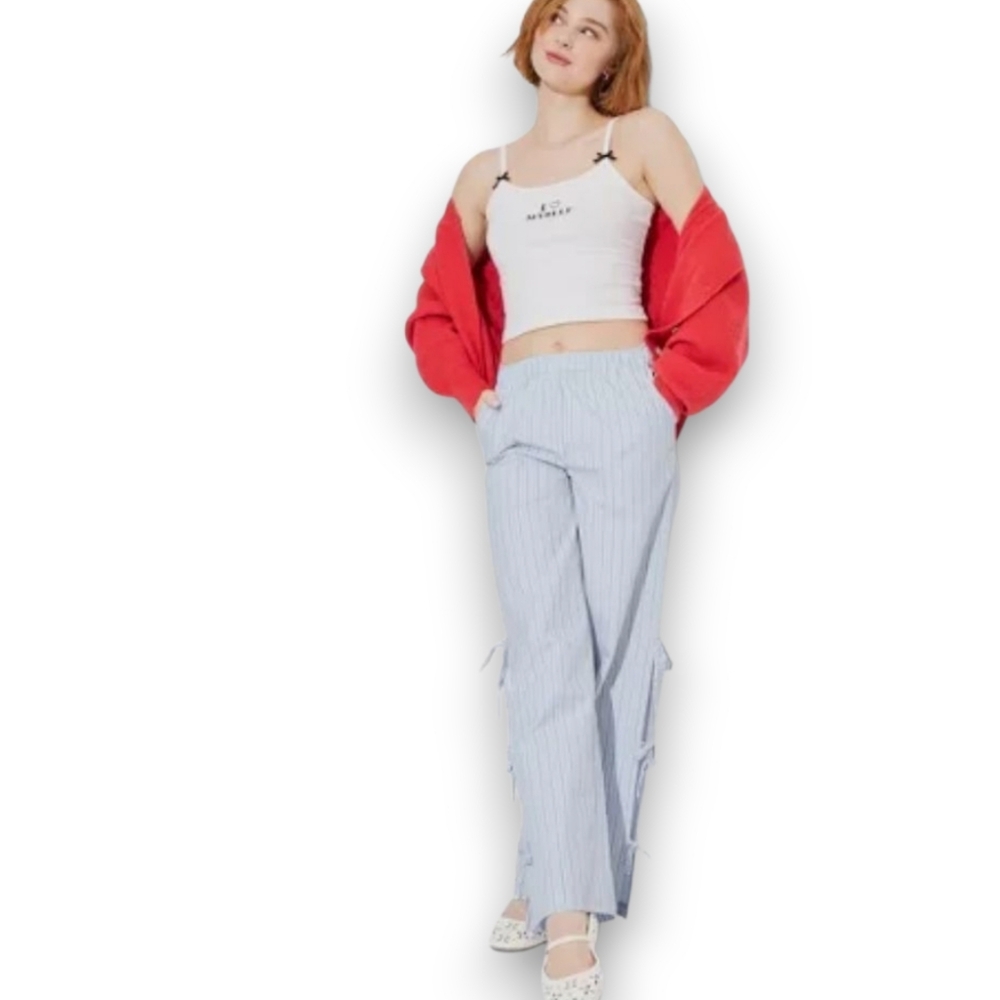 High-Rise Side-Tie Boxer Pants - Wild Fable